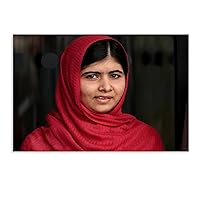 Character Portrait Poster Malala Yousafzai Portrait Poster Poster Retro Art Decoration Poster, Suita Canvas Wall Art Poster Print Picture Paintings for Living Room Bedroom Office Decoration, Canvas Po