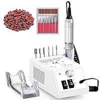 Jiasheng Electric Nail Drill, 30000rpm Professional Nail Drill Machine, Compact Electrical Nail File Kit for Acrylic Gel Nails Efile Drill for Manicure and Pedicure Salon Use White
