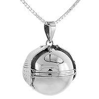 Sterling Silver 6 Picture Photo Ball Locket Necklace for Mothers & Grandmothers Handmade 3 Sizes