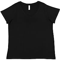 LAT Ladies' Curvy Fine Jersey V-Neck Tee for Plus Size Full Figure Women Sizes up to 4X
