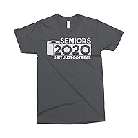 Threadrock Men's Seniors 2020 S#!t Just Got Real Funny Graduation T-Shirt