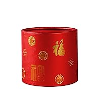 Chinese Fu Character Flower Box Red Round Flowers Arrangement Container for New Year Spring Festival Party Background