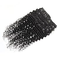 Curly Clip In Hair Extensions 8pcs/lot 100 Human Hair Clip On #1B Black 24 Inch 120g Soft Remy Full End Hair