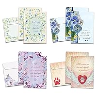 Tree-Free Greetings 8 Pack Card Assortment with Matching Envelopes, 5 x 7 Inches, Eco Friendly, Made in USA, 100% Recycled Paper, Floral Pet Sympathy, Condolence, Loss of Pet (AGA1138)