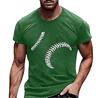 Funky Baseball Graphic Tee Tops for Men Novelty Round Neck Short Sleeve Athletic Tee Shirts Oversized Sports Running T-Shirts