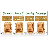 Steve & Andy’s Organic Gluten-Free Crispy White Chocolate Chip Cookies, Healthy and Non-GMO – 4 Boxes