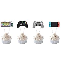 Party Hive 24pc Video Game Cupcake Toppers for Kids Gaming Birthday Party Event Decor