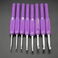 Phicus 8pcs Soft Plastic Handle Metal Crochet Hooks Crochets Crafts Tool Knitting s for Loom Hand DIY Crafts 2.5-6mm - (Color: 1)