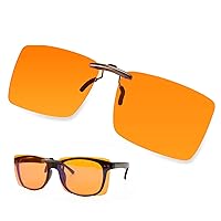 FONHCOO Clip on Blue Light Blocking Glasses Womens Mens over Prescription Glasses Frameless Lens Anti Eyestrain Headaches