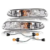 PIT66 Front Bumper Turn Signal Lights, Compatible with Mazda MX-5 Miata 1990 1991 1992 1993 1994 1995 1996 1997 W/Bulbs Clear Lens 8BN151060 8BN151070 Halogen Clear Lens