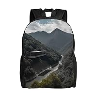 Architecture Mountains Laptop Backpack Water Resistant Travel Backpack Business Work Bag Computer Bag For Women Men