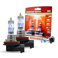 H11 SilverStar Ultra - High Performance Halogen Headlight Bulb, Low Beam and Fog Replacement Bulb, Brightest Downroad with Whiter Light, Tri-Band Technology (Contains 2 Bulbs)