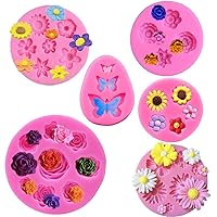 Flower Fondant Cake Silicone Mould Flower and Butterfly Candy Molds - for Cake Decoration,Chocolate Fudge, Polymer Clay, Soap, Confectionery Projects.