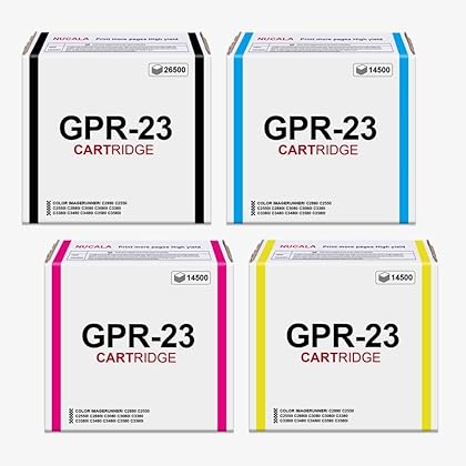 NUCALA 4-Pack Compatible GPR23 GPR-23 Toner Cartridge Replacement for Canon Color ImageRunner C3480i C3580 C3580i C2880 C2550 C2550i C3080i C3380 C3380i C3480 Printer (1Black+1Cyan+1Magenta+1Yellow)