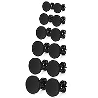 JewelrieShop Dot Earrings Men Black Studs Silver Stainless Steel Disc Circle Round Flat CZ Earring Set for Women (3mm-10mm,5-6 Pairs,Black/Silver)