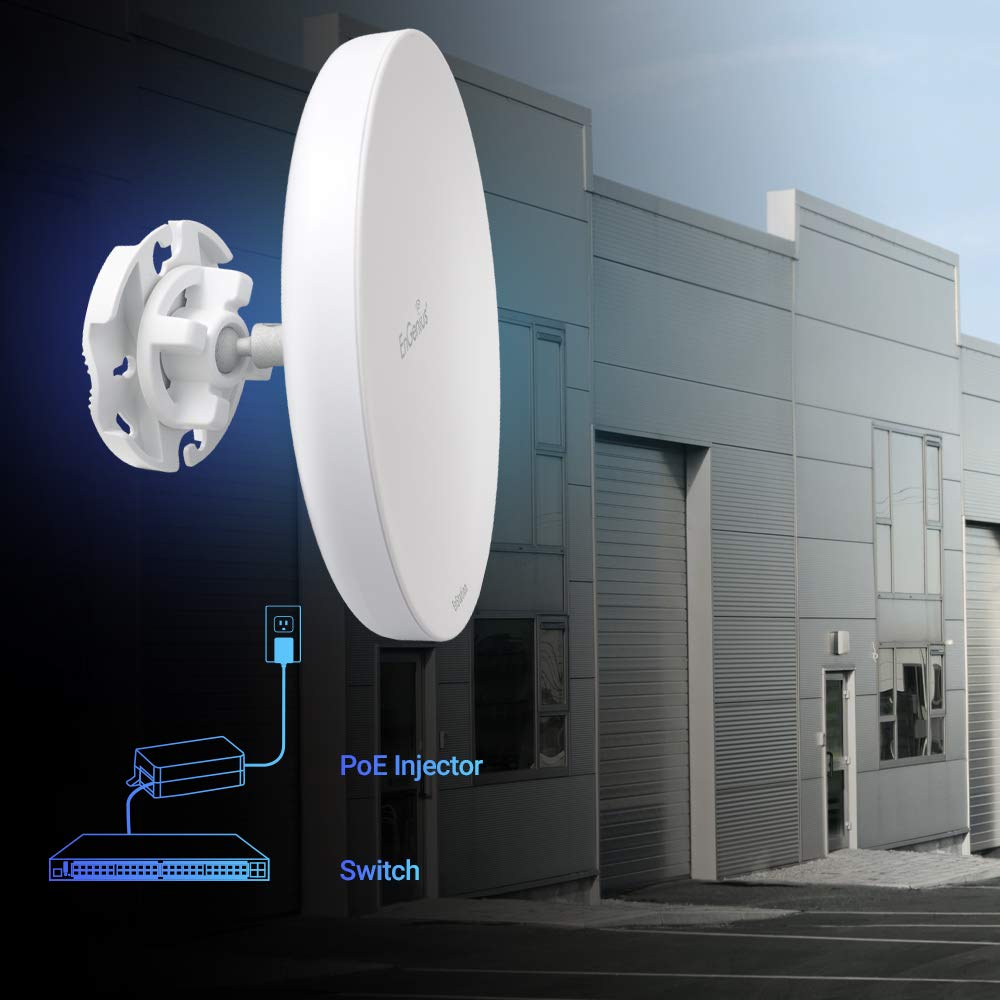 EnGenius Technologies Wi-Fi 5 Outdoor AC867 5Ghz Wireless Access Point/Client Bridge, Long Range, PTP/PTMP, IP55, 26dBm Transmit Power with 19dBi Directional Antennas, GigE Port (EnStation5-AC Kit)