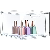 Sorbus Clear Stackable Storage Drawers - 1 Pack Acrylic Drawer Organizer for Vanity, Bathroom Makeup Organizer, Kitchen Cabinets, Undersink - Plastic Storage Bins for Home Organization and Storage