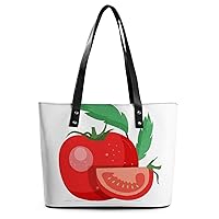 Womens Handbag Vegetables And Tomatoes Leather Tote Bag Top Handle Satchel Bags For Lady