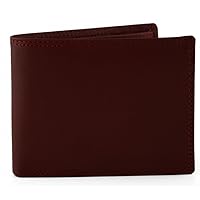 Genuine Leather Man Wallet, 14 Credit Cards/Documents Slots Color Red