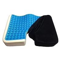 Coccyx Seat Cushion, Cool Gel Memory Foam Large Orthopedic Tailbone Pillow for Sciatica, Back, and Tailbone Pain (Black)