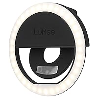 Lumee Studio Clip Light - LED Ring Light for Laptops, Monitors, Smartphones, Tablets - Portable and Rechargeable - Black