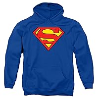 Popfunk Classic Superman Classic Logo Pull-Over Hoodie Sweatshirt & Stickers