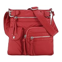Angel Kiss Multi Pocket Shoulder Bag for Women Ultra Soft Washed Vegan Leather Crossbody Bag