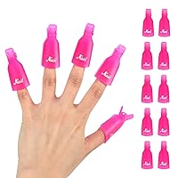(10 Pcs Pink) Plastic Acrylic Nail Art Soak Off Cap Clip UV Gel Polish Remover Wrap Tool Gel Nail Polish Remover Clips for Fingernail Removal Soak Off Clips Wrap Cleaner Cap Clip
