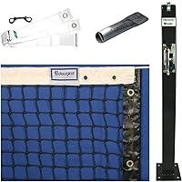 Surface Mount Pickleball Court Package (Includes Regulation Size Net, Surface Mount Posts, Center Strap and Pipe Anchor) - Everything Needed for a Regulation Size Court