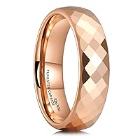 King Will Tungsten Carbide Wedding Ring for Men Women Promise Ring for Couple 2mm/4mm/6mm Black/Silver/Gold/Rose Gold Multi-faceted Shining Luster High Polished Wedding Band Comfort Fit