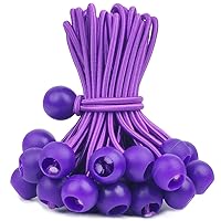 PerkHomy 30 PCS Ball Bungee Cord 6 Inch Heavy Duty Bungie Cord Balls for Tarp Tie Down Canopy Camping Tents Cargo Holding Wire Hoses Patio Umbrellas Awning (30pc Purple)