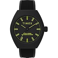 Timex Unisex Urban Pop Armbanduhr, 40 mm, schwarzes Armband, schwarzes Zifferblatt, schwarzes Gehäuse