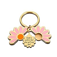 Religious Baptism Easter Keychain GraduationGifts for Women Her Christian Confirmation Gift for Daughter Teen Girls Bible Verse Catholic Church Gifts for Female Friends Mom Sister Birthday Christmas