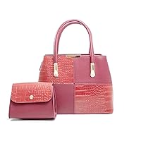 Women Fashion Shoulder Handbags Wallet Tote Bag Top Handle Satchel Hobo with Zipper Closure Set 2 Pcs