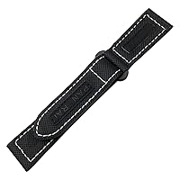 24mm Nylon Fiber Noctilcent Watch Band Fit for Panerai PAM 01662 01119 LUMINOR Quality Hook Loop Strap (Color : Black White line, Size : 24mm)
