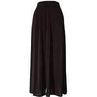 Jostar Women's Button Long Skirt - Plus Size Elastic Waist Non Iron Flowy Flared Dress