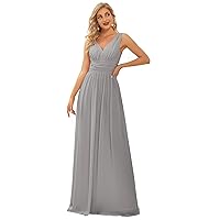 Ever-Pretty Womens Bridesmaid Dress V-Neck Sleeveless A Line Chiffon Floor Length Formal Dress 09016
