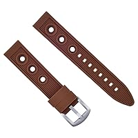 20MM RUBBER RACING DIVER WATCH BAND STRAP COMPATIBLE WITH TISSOT PRS516 AUTOMATIC BROWN