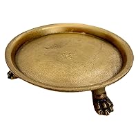 100% Solid Brass Clawfoot Dish - Pedestal Dish - Candle Dish - Candle Holder - Candle Stand - Jewelry Dish - Jewelry Holder - Perfect for Wax Candles, Jewelry, Rings, and Trinkets