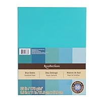 Recollections Cardstock Paper, Blue Ombre 8 1/2 x 11 (Value 2-pack)