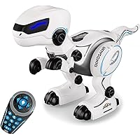 Remote Control Dinosaur RC Robot Smart Programmable T-Rex Toy for Kids - Walking Dancing Singing Roaring Dino Robots Toys with LED Lights Gift for Kids Age 3 4 5 6,7+