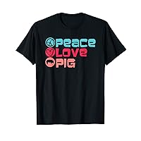 Retro Peace Love Pig For Men Women, Farm Animal, Farmer T-Shirt