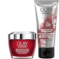 Olay Face Wash Regenerist Advanced Anti-Aging Pore Scrub Cleanser (5.0 Oz) and Micro-Sculpting Face Moisturizer Cream (1.7 Oz) Skin Care Duo Pack, Total 6.7 Ounces