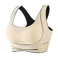 Women's Front Staggered Side Buckle Latex Non Steel Ring Yoga Exercise Vest and Strapping Bra Wireless Bras