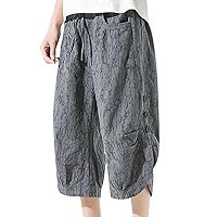 Men's Slim Straight Cotton Seven Point Pants Summer Casual Pants Men's Breathable Pants 4 8