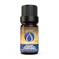 Ecodrop German Chamomile Essential Oil - 0.17 Fl Oz, 100% Therapeutic Grade Matricaria Chamomilla Oil - Organic Aromatherapy Diffuser & Massage Oil for Relaxation, Calmness, Concentration & Skincare