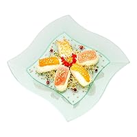 Restaurantware 9 Inch Salad Plates 100 Large Wedding Plates - Square Wavy Edges Seagreen Plastic Disposable Dinner Plates Holds Sauces And Dips For Weddings Birthdays Holidays Or Special Events