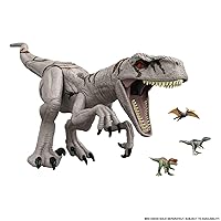 Mattel Jurassic World Super Colossal Atrociraptor Action Figure, 3-ft Long Dinosaur Toy with Eating Feature