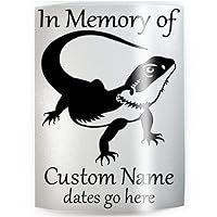 MEMORIAL BEARDED DRAGON - ADD YOUR CUSTOM WORDS, COLOR & SIZE - In Memory of Vinyl Decal Sticker B