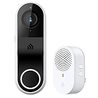 Video Doorbell Camera Hardwired w/ Chime, 2K Resolution, Always-on Power, Night Vision, 2-Way Audio, Real-Time Notification, Cloud & SD Card Storage, Works w/ Alexa & Google Home (KD110)